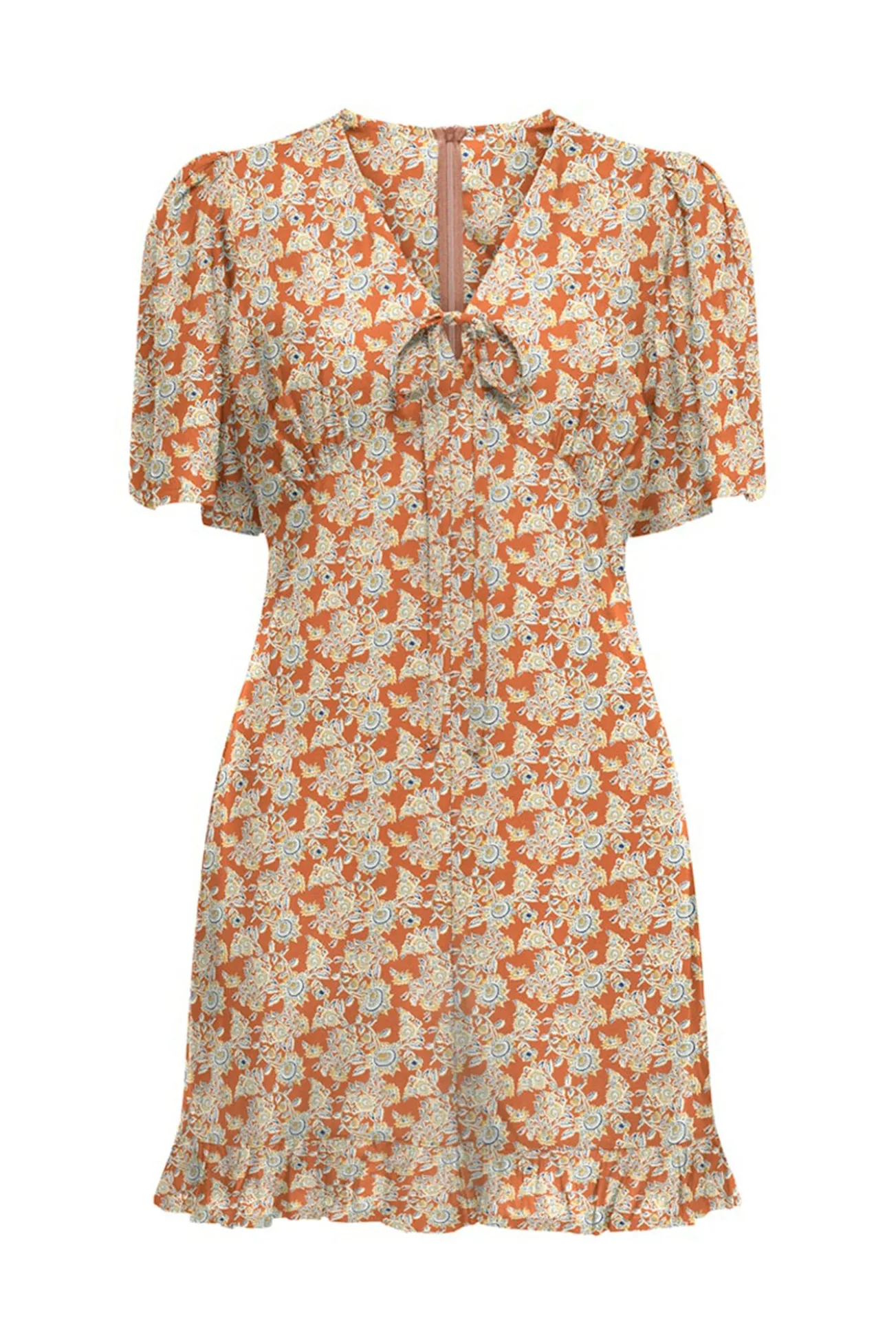Vestido curto de manga curta