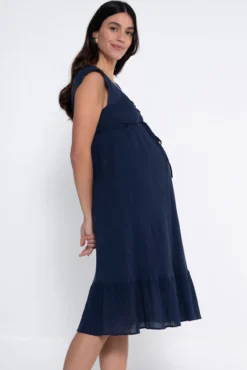Vestido curto de pré-mamã com bata