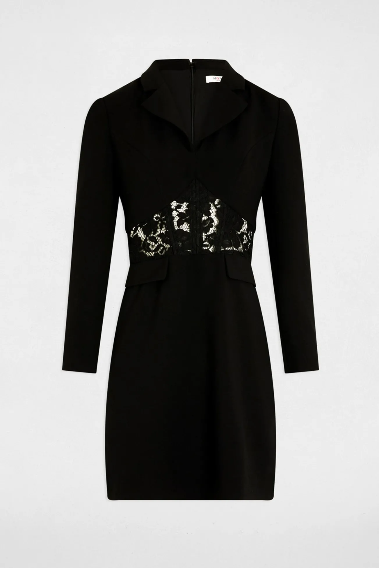 Vestido curto de renda justo