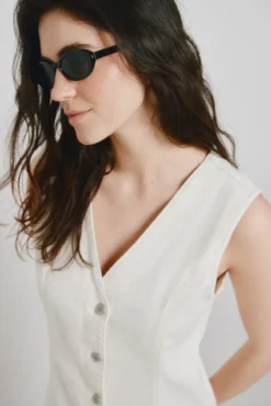 Vestido curto em denim