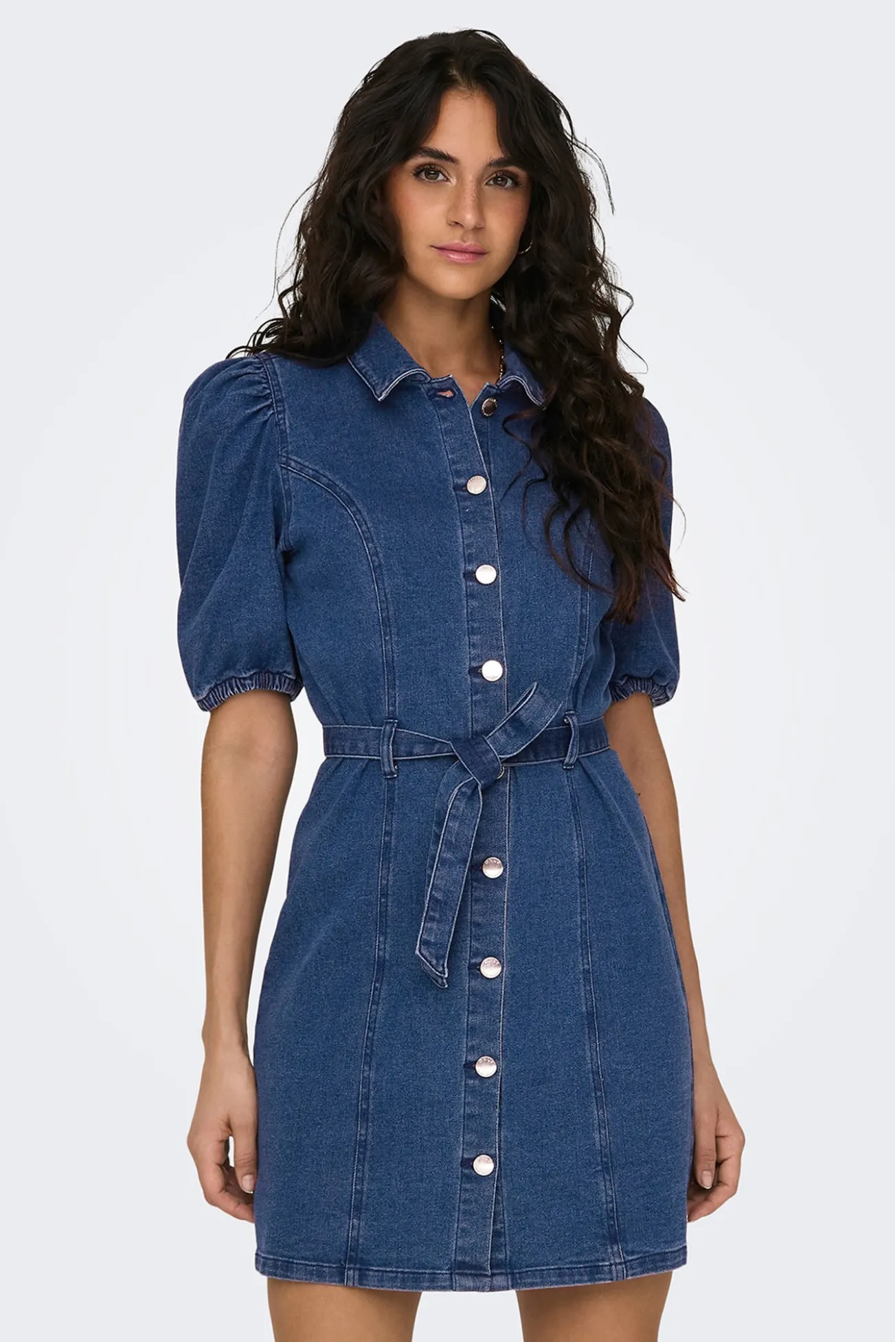 Vestido curto em denim