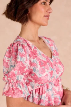Vestido curto floral Cora