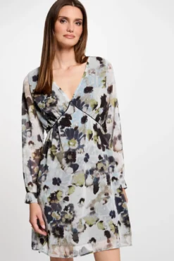 Vestido curto reto estampado