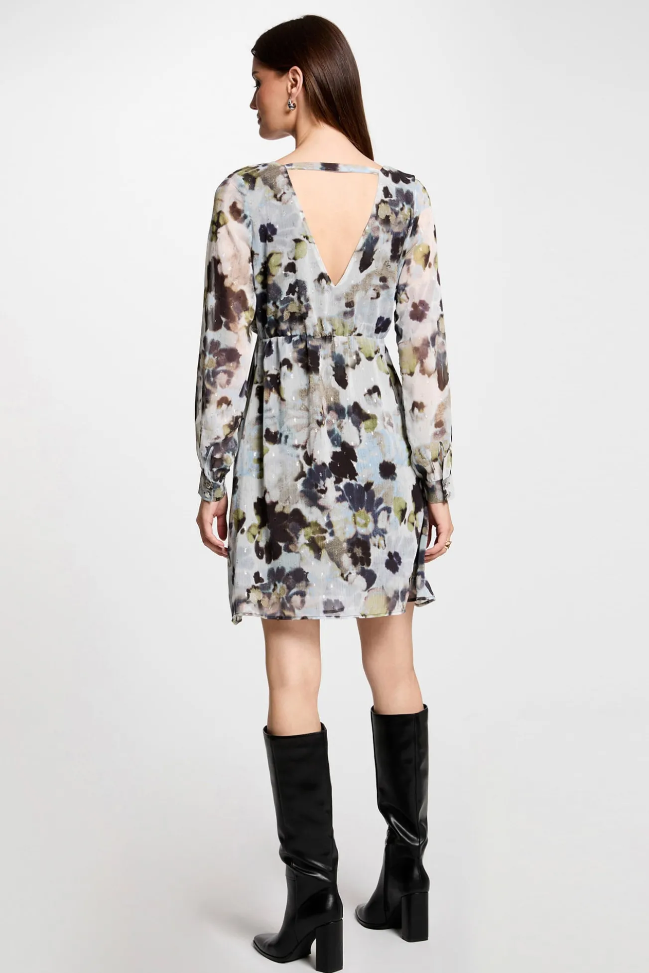 Vestido curto reto estampado
