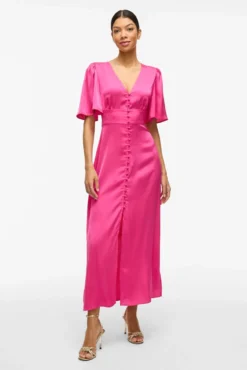 Vestido de festa midi de cetim