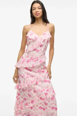 Vestido de festa midi estampado
