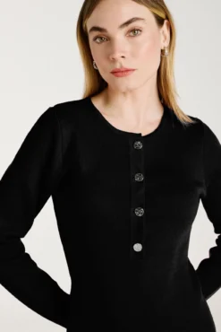 Vestido de malha com viscose