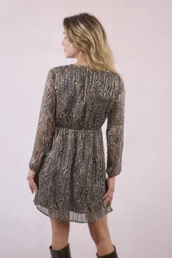 Vestido de manga comprida com estampado