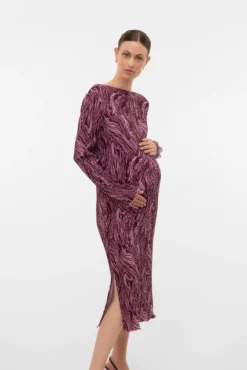Vestido de maternity plissado