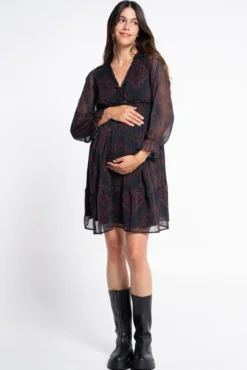 Vestido de pré-mamã estampado Boho