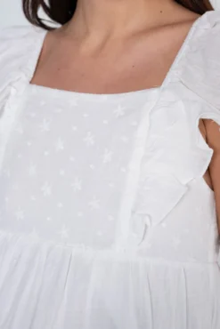 Vestido de pré-mamã romântico com amamentação