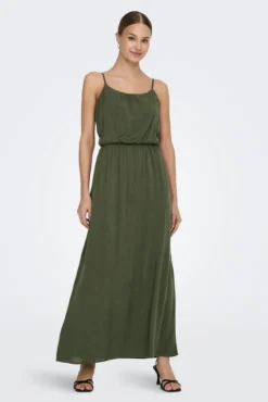 Vestido longo com alças ajustáveis