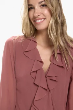 Vestido longo com babados
