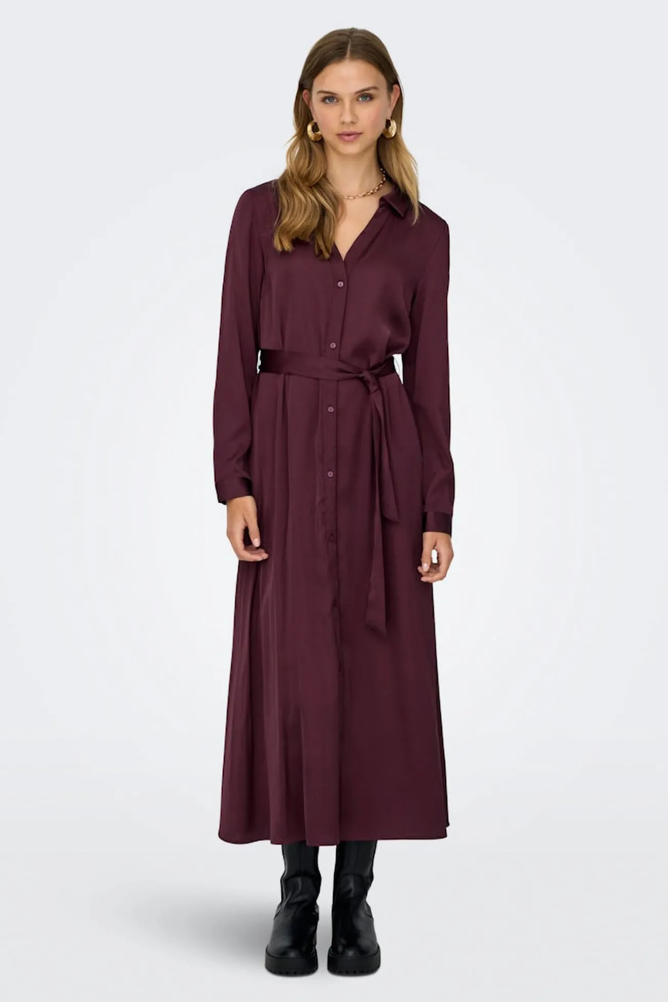 Vestido longo de cetim