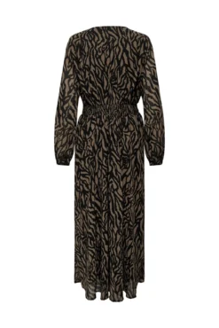 Vestido longo transpassado com estampado