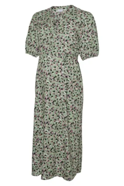 Vestido midi camisero maternity de lactância