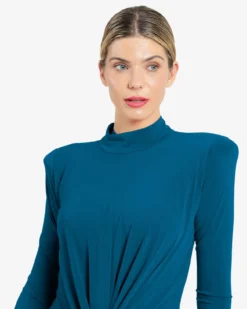 Vestido midi com nó frontal