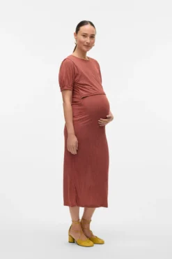 Vestido midi de malha fina para maternity
