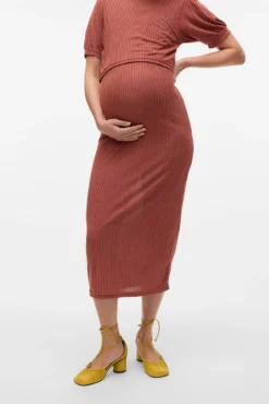 Vestido midi de malha fina para maternity