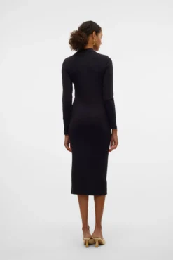 Vestido midi de manga comprida