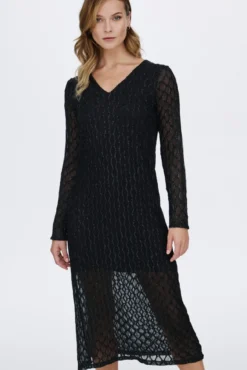 Vestido midi de manga comprida