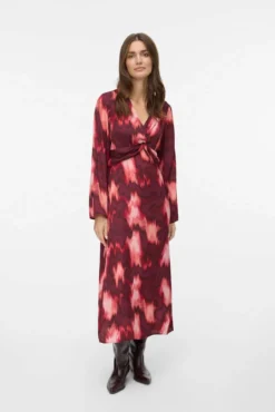 Vestido midi de manga comprida