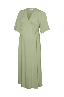 Vestido midi de maternidade e amamentação