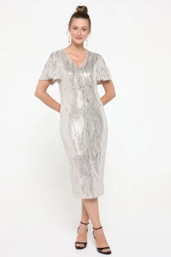 Vestido midi de paetê