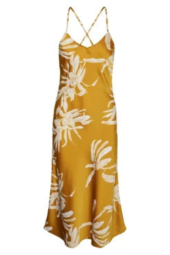Vestido midi efeito acetinado