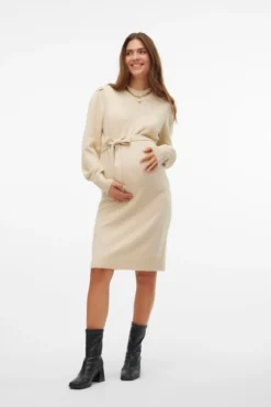 Vestido midi em malha para maternity