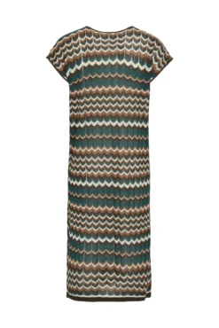 Vestido midi em malha pointelle com viscose