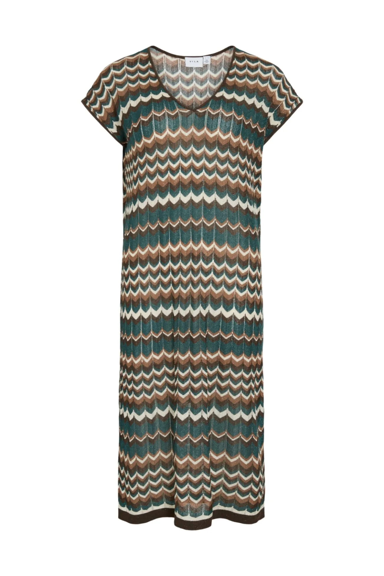 Vestido midi em malha pointelle com viscose