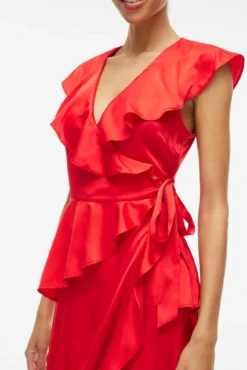 Vestido midi envelope de cetim