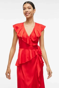 Vestido midi envelope de cetim