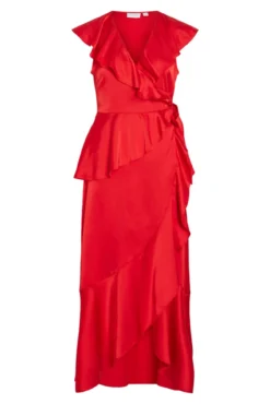 Vestido midi envelope de cetim