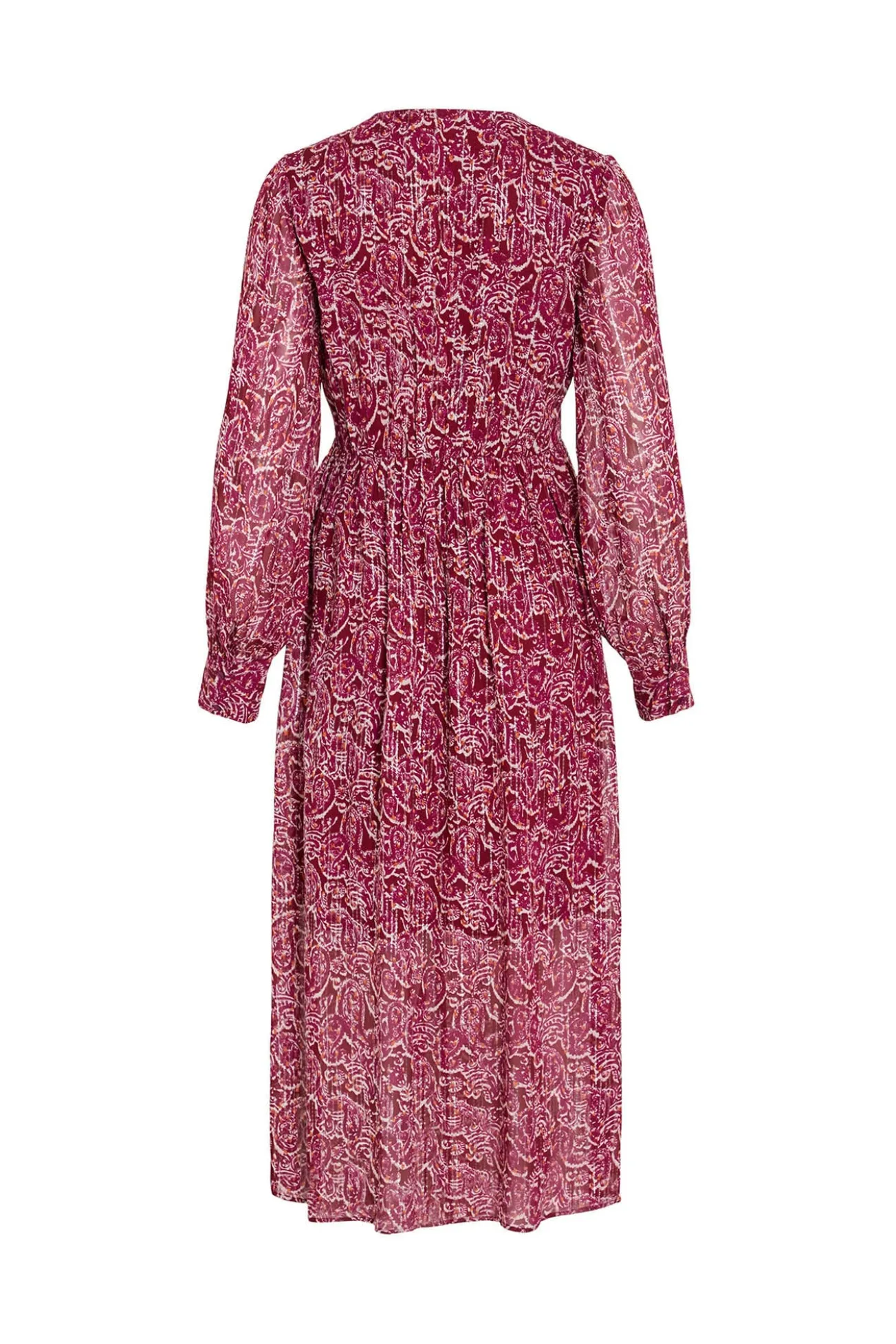 Vestido midi estampado com lurex