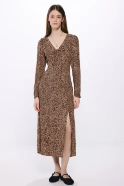 Vestido midi leopardo