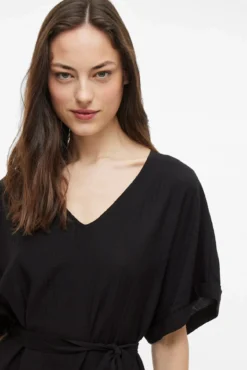 Vestido midi manga 2/4 com viscose