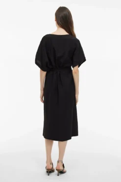 Vestido midi manga 2/4 com viscose
