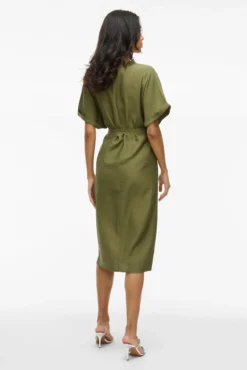 Vestido midi manga 2/4 com viscose