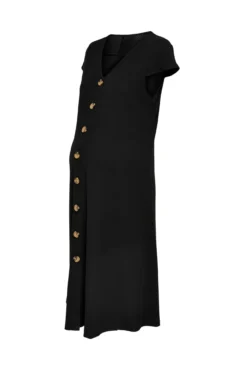 Vestido midi maternity com botões