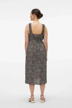 Vestido midi maternity de alças