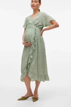 Vestido midi maternity e amamentação