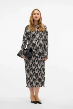 Vestido midi plissado para maternity