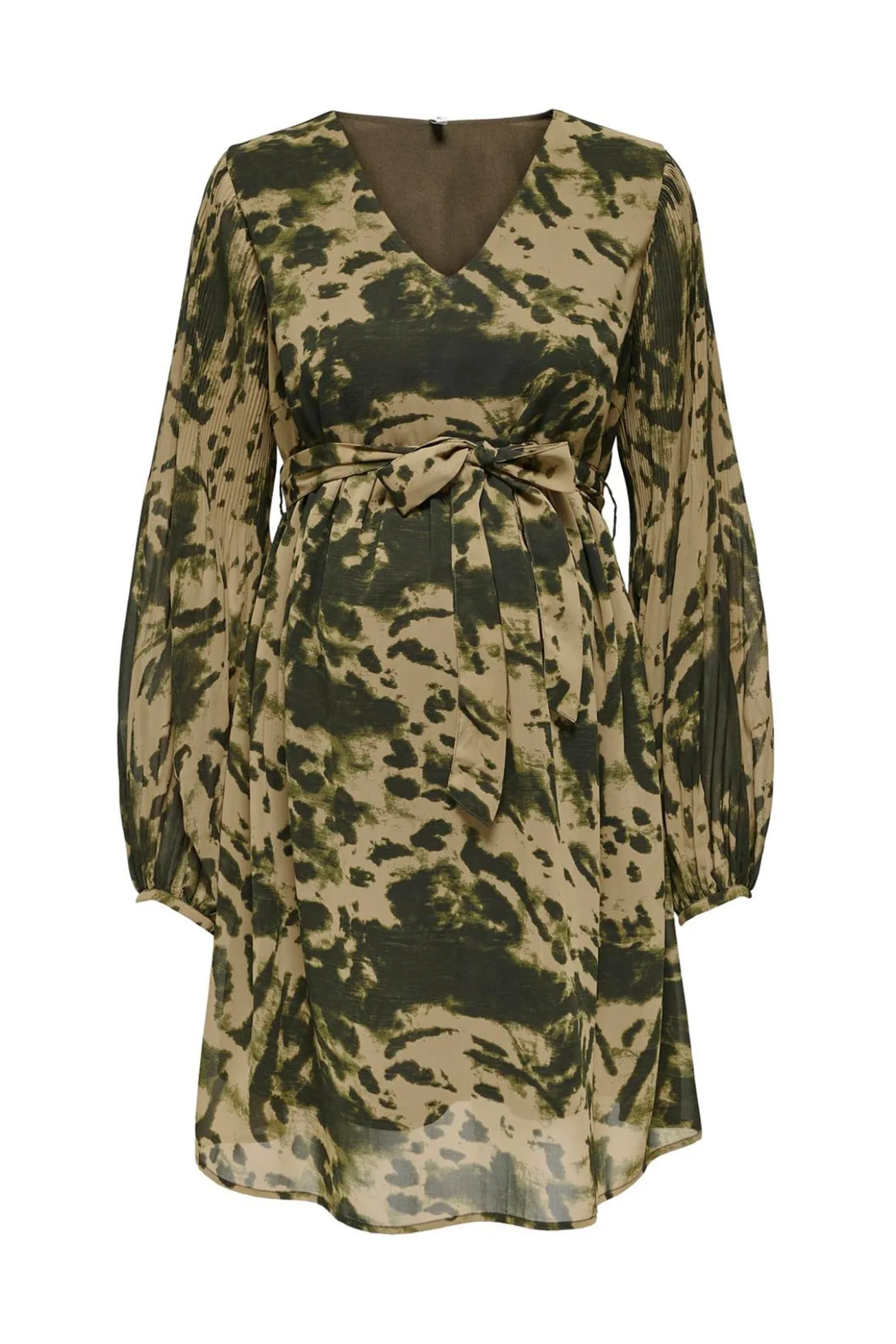 Vestido midi pré-mamã estampado manga comprida