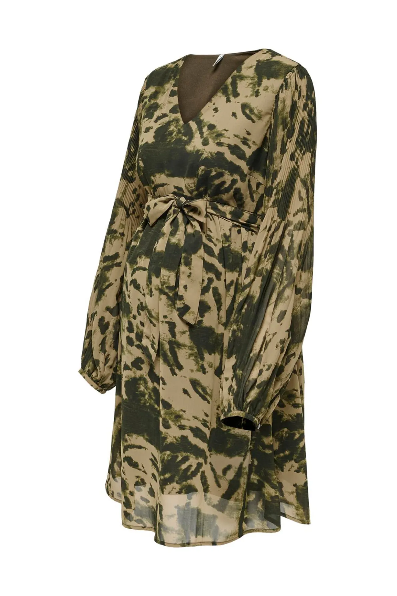 Vestido midi pré-mamã estampado manga comprida