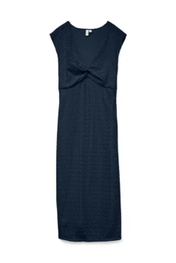 Vestido midi rendilhado