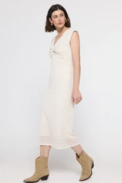 Vestido midi rendilhado