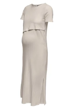 Vestido midi sem mangas maternity e amamentação