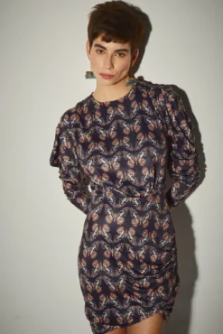 Vestido Mini Acetinado Borboletas